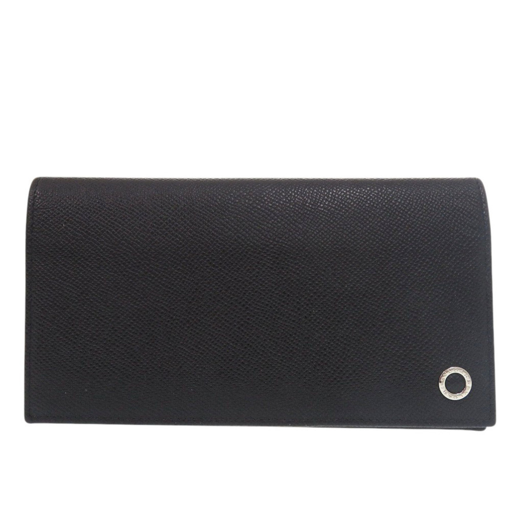 Excellent condition BVLGARI leather black long wallet 0338BVLGARI
